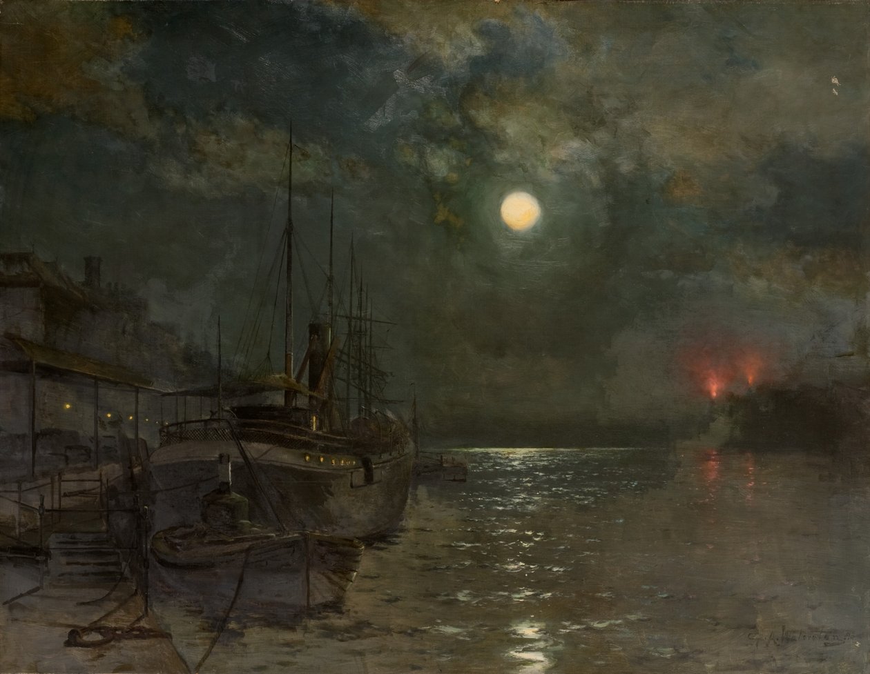 Luz de Luna en el Tyne de George Anthony Waterston