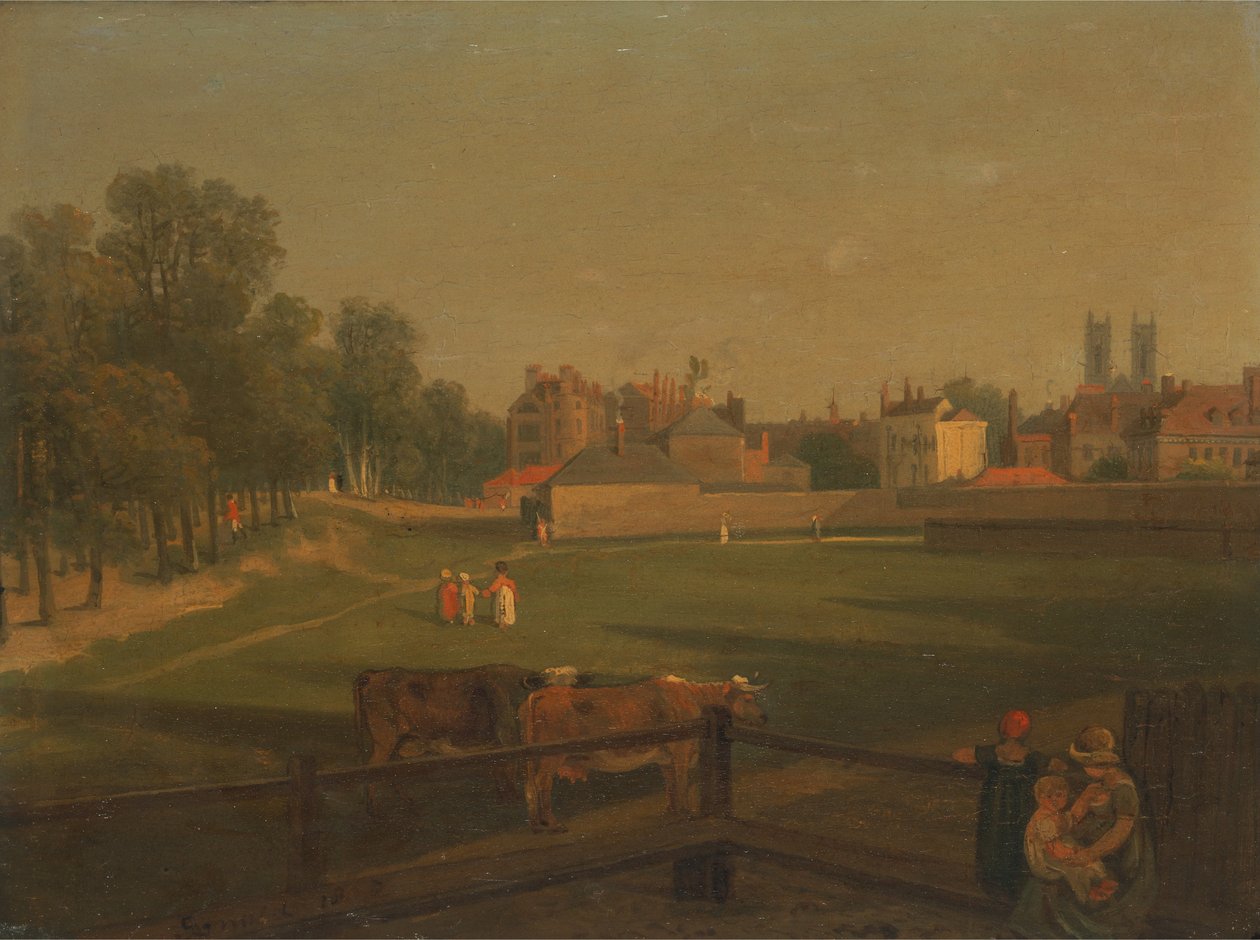 Vista occidental de parte de Westminster y Bird Cage Walk tomada desde la casa del molino de George Arnald