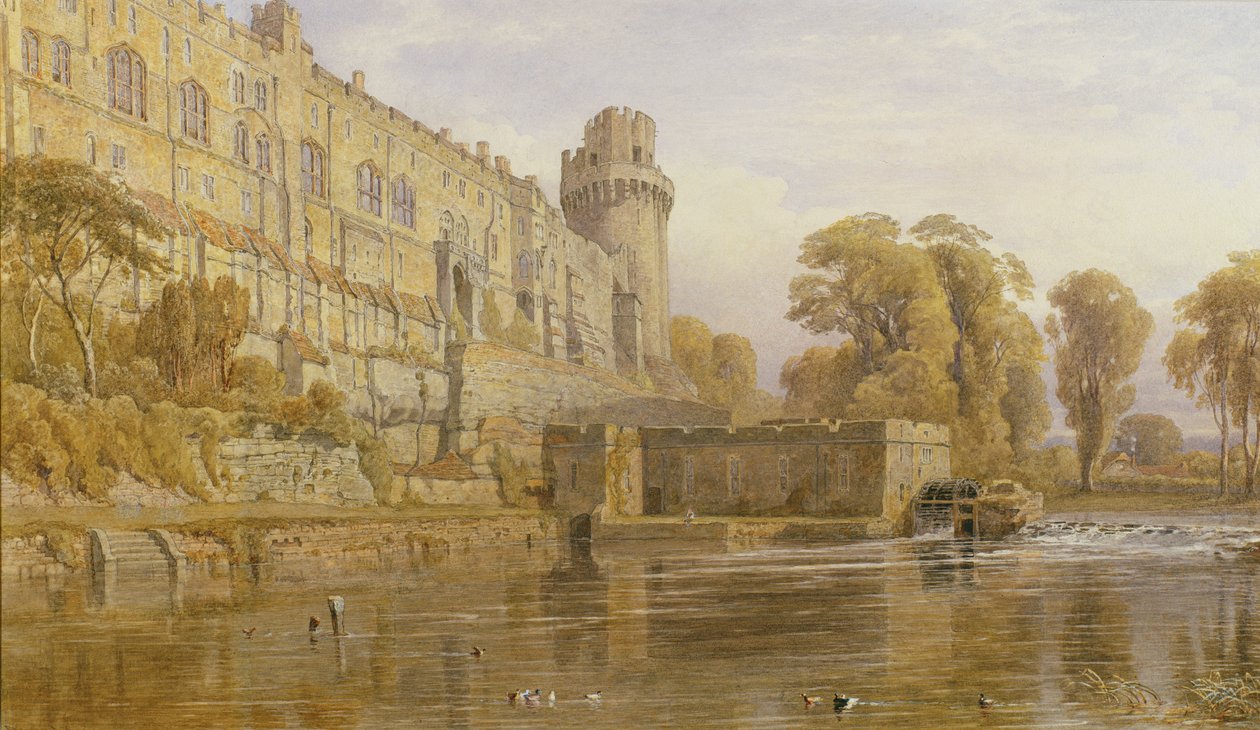 Castillo de Warwick desde el Avon de George Arthur Fripp