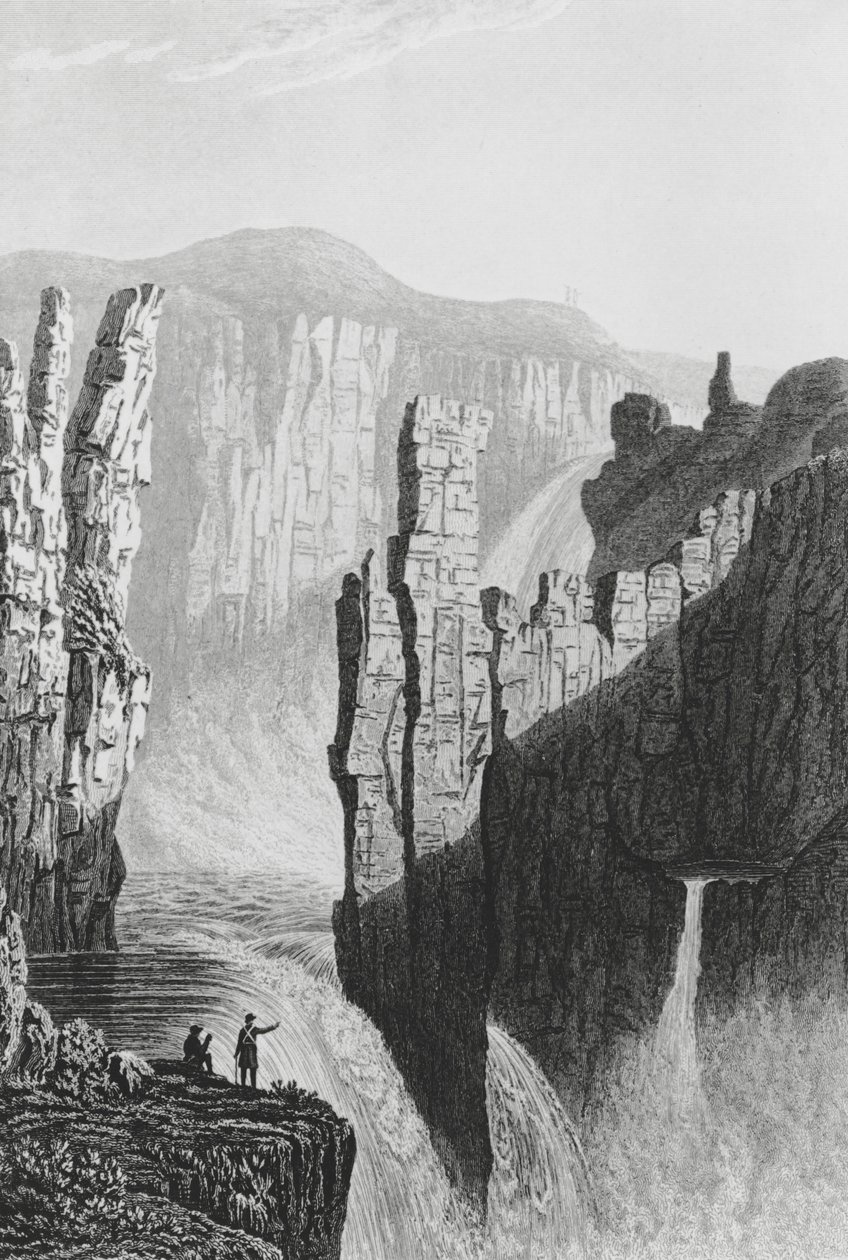 Cataratas Wilberforce estimadas en 250 pies de altura, 1823 de George Back