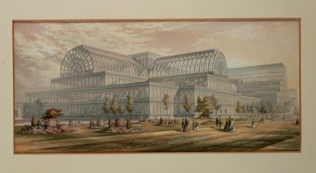El exterior del Palacio de Cristal, Sydenham de George Baxter