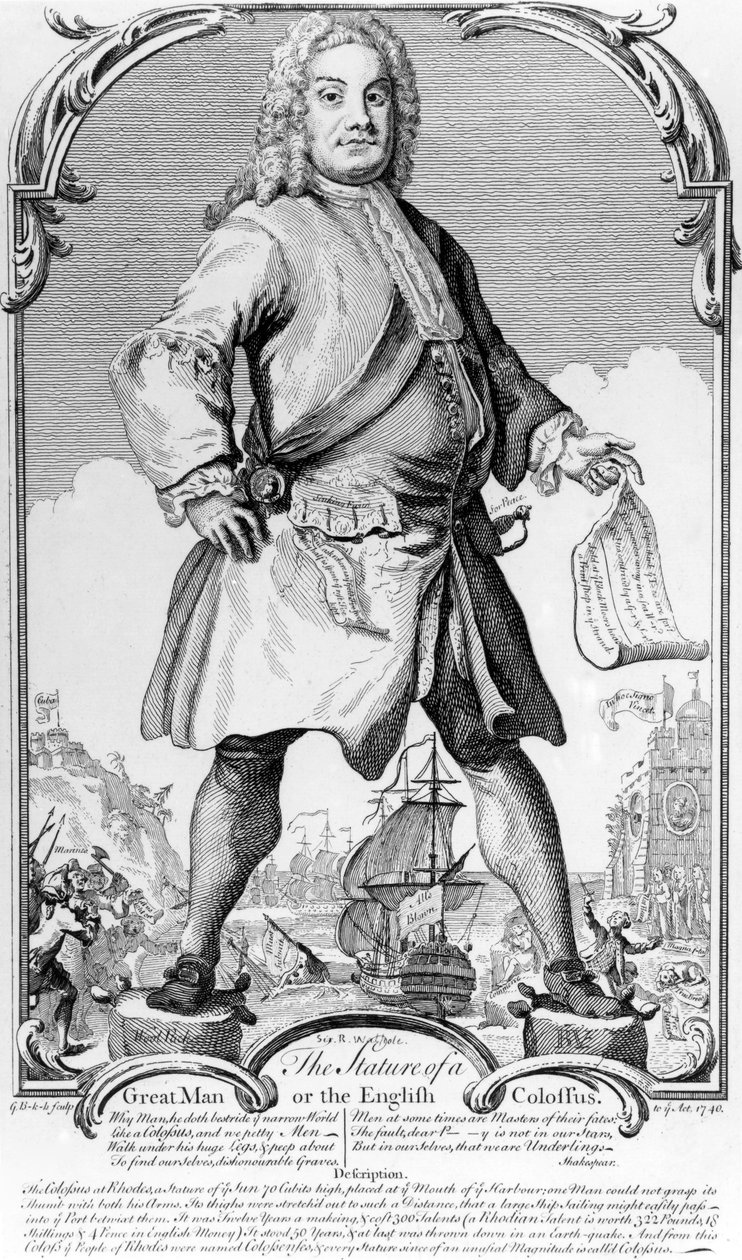 La estatura de un gran hombre o el coloso inglés, 1740 de George Bickham