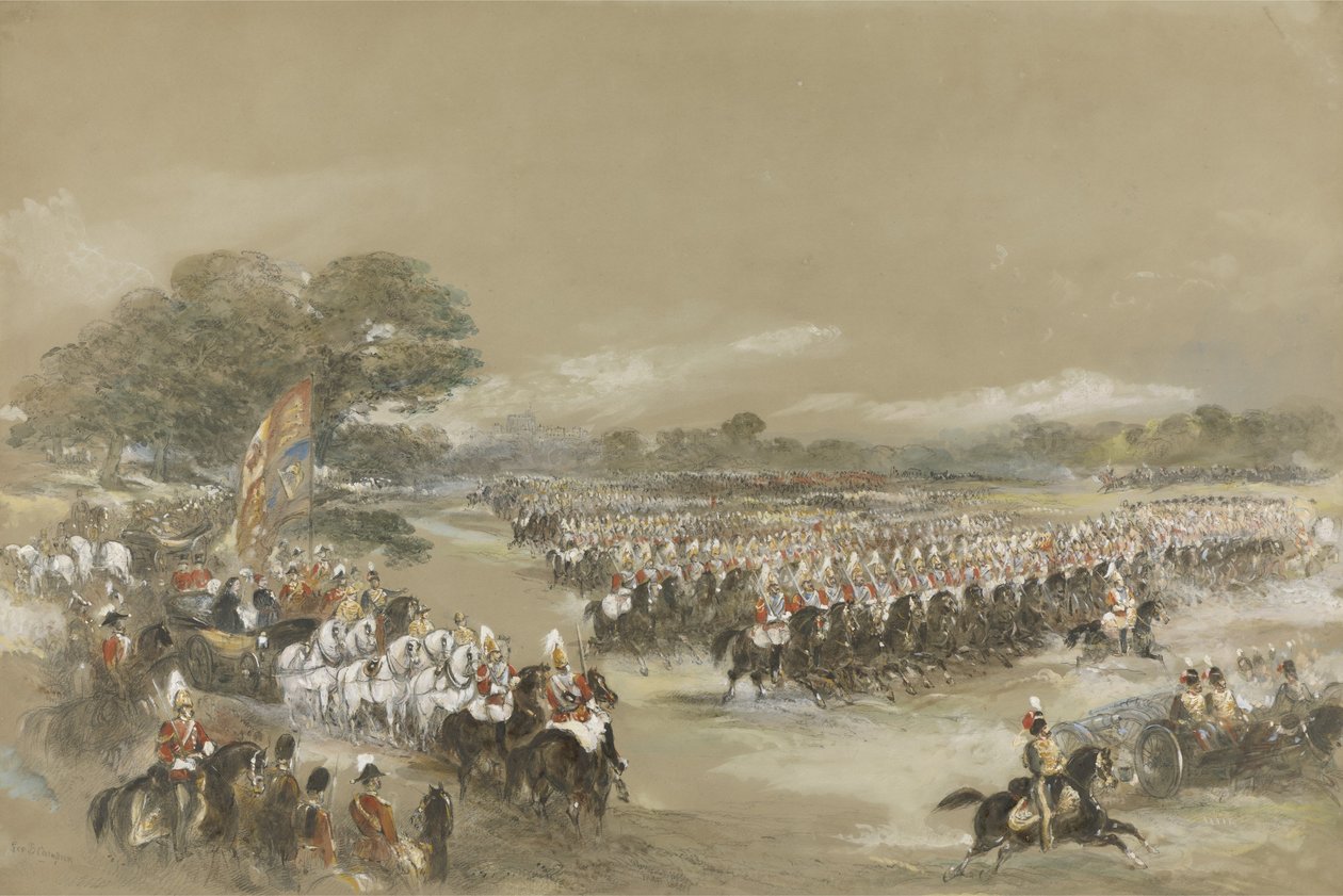 Revisión real en Windsor, Reina Victoria y Jedive Ismail Pasha de Egipto, 26 de junio de 1868 de George Bryant Campion