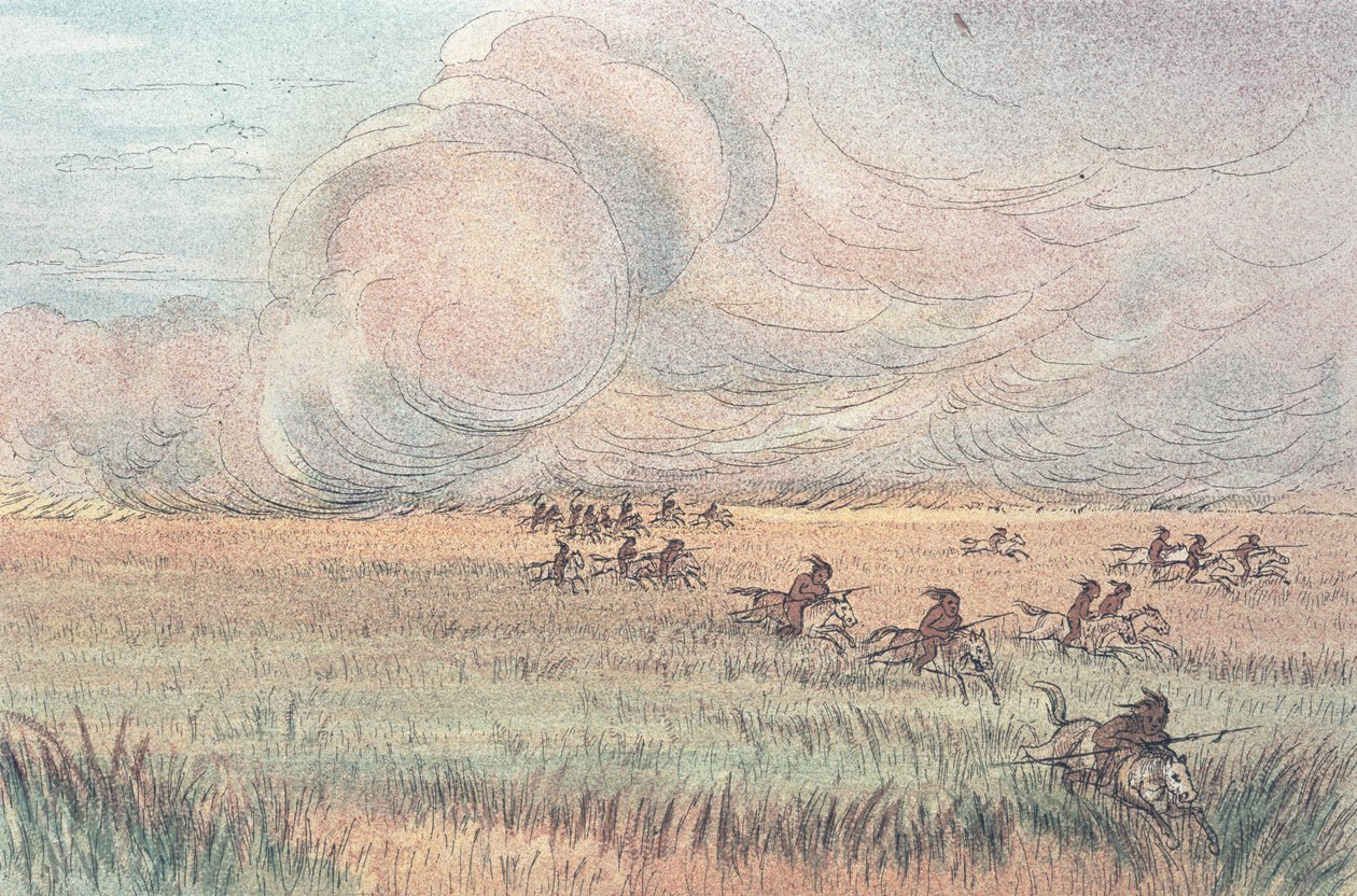 Incendio en la pradera de Missouri de George Catlin