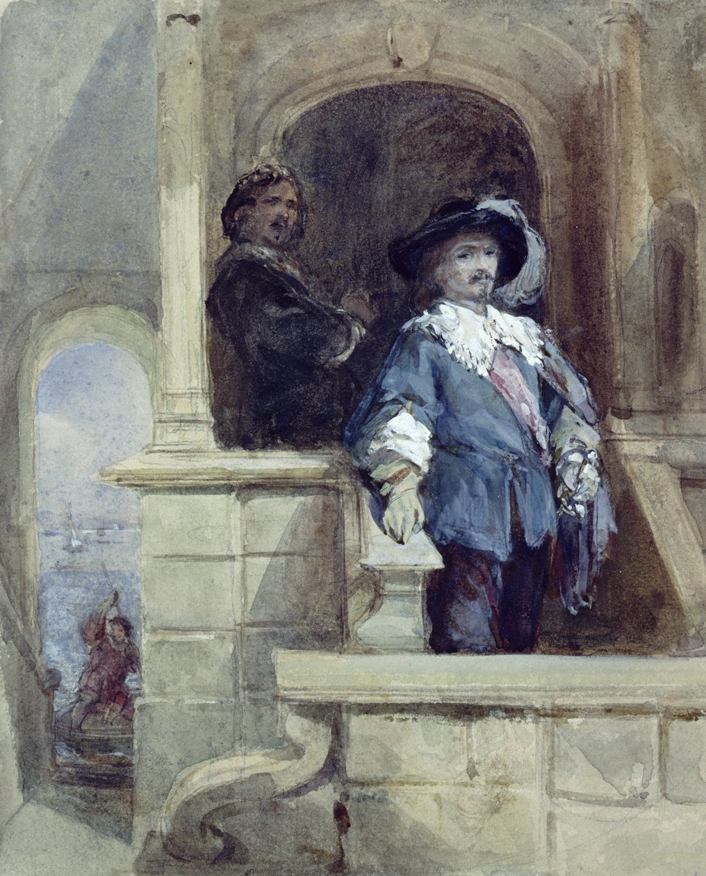Sir Thomas Wentworth (después Conde de Strafford) y John Pym en Greenwich, 1628 de George Cattermole