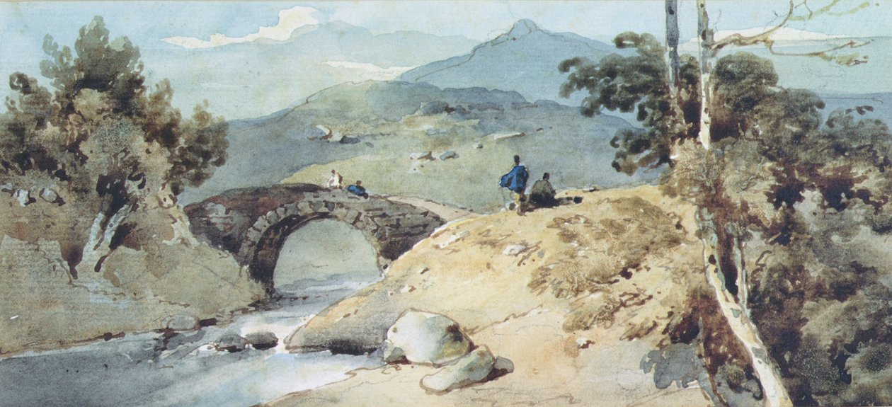 Paisaje chino con puente de George Chinnery