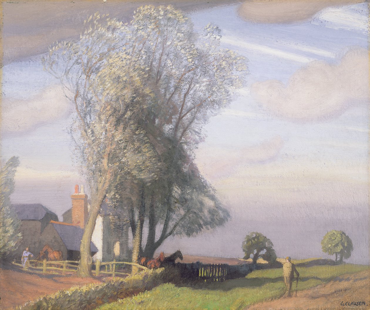 Granja del sauce, c.1928 de George Clausen