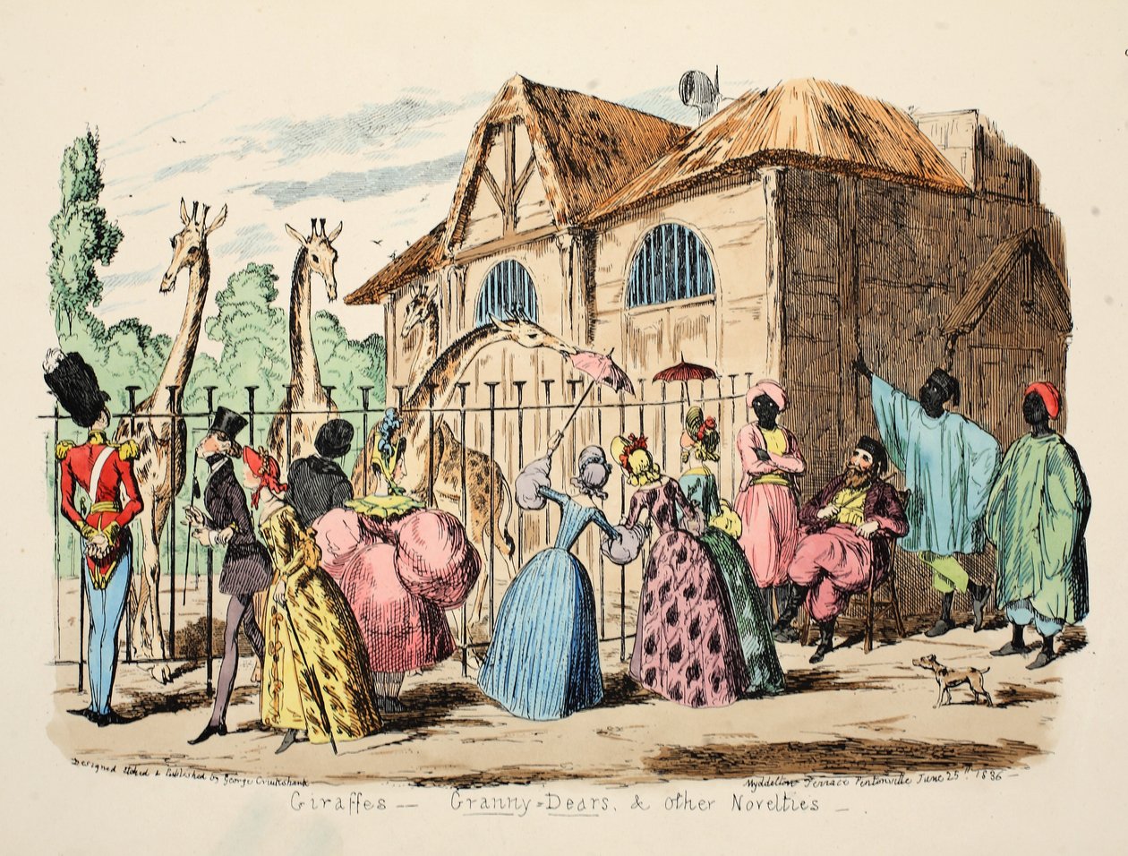 Jirafas - Granny Dears y otras novedades, pub. 1886 de George Cruikshank