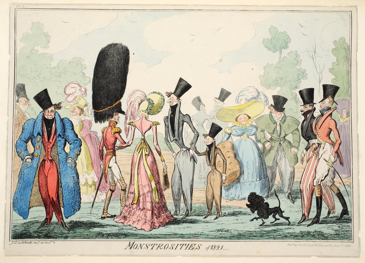 Monstruosidades de 1821, pub. 1835 de George Cruikshank