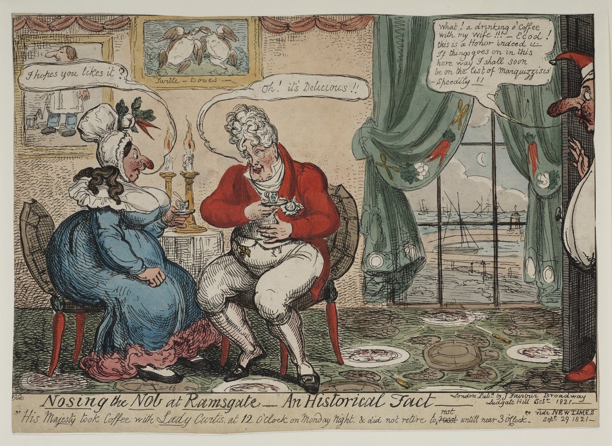 Olfateando al Noble en Ramsgate - un hecho histórico de George Cruikshank
