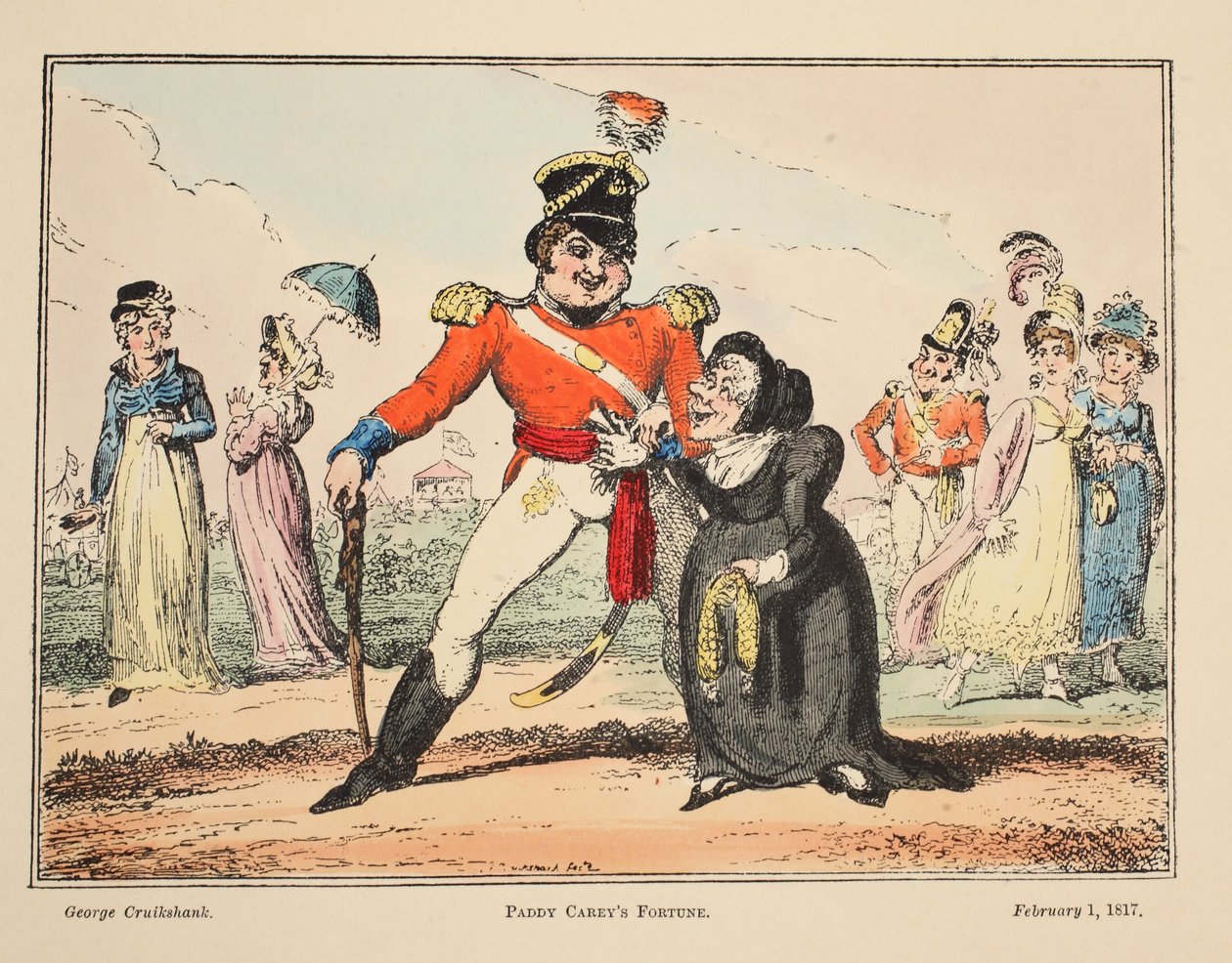La Fortuna de Paddy Carey, pub. 1817 de George Cruikshank