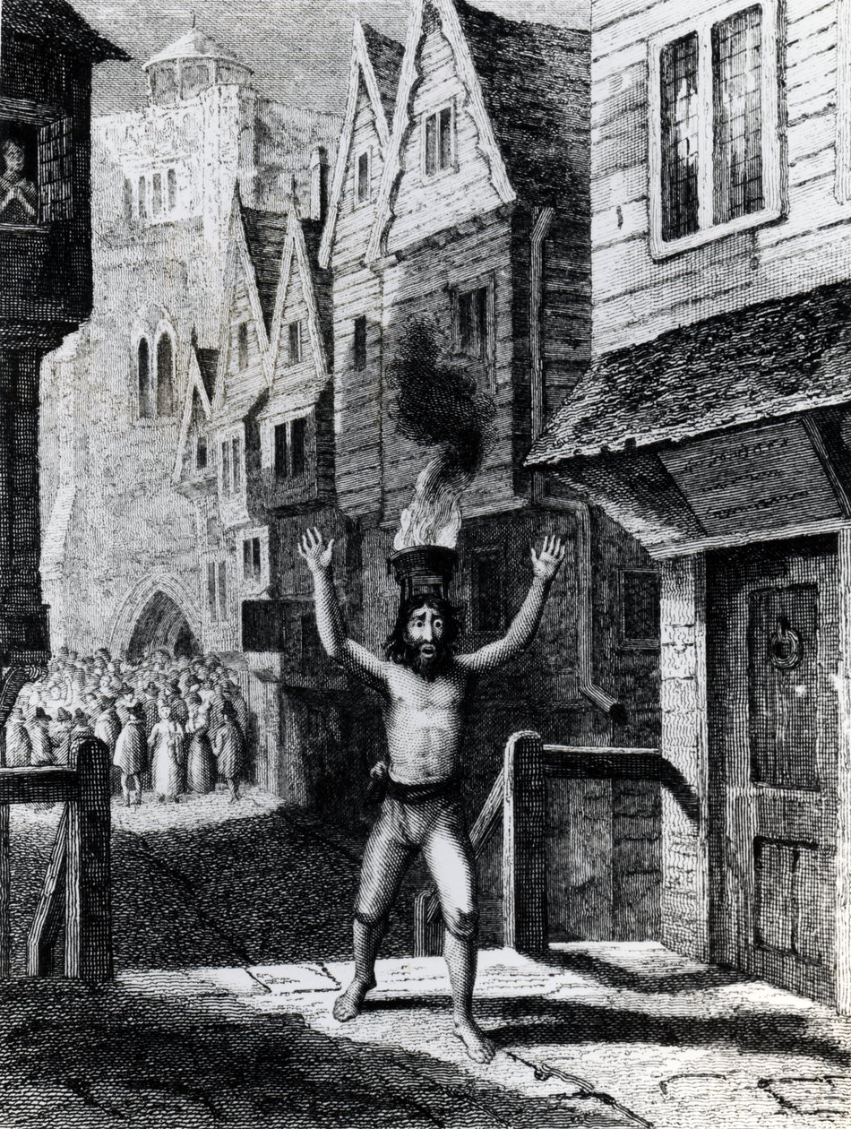 Solomon Eagle, grabado por Davenport, publicado por Thomas Tegg and Son, 1835 de George Cruikshank