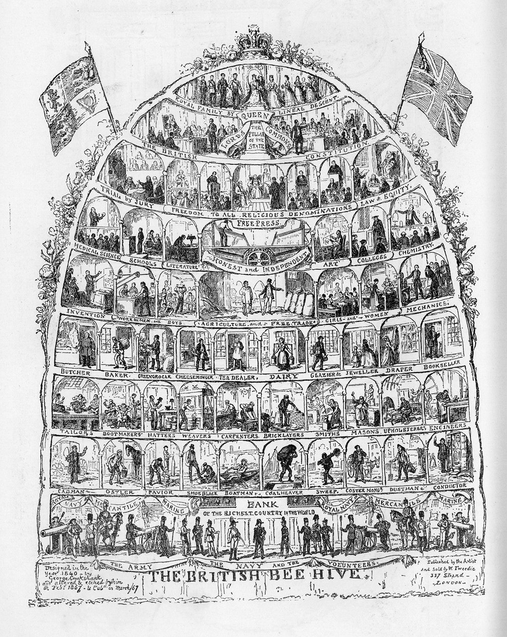 La colmena británica de George Cruikshank