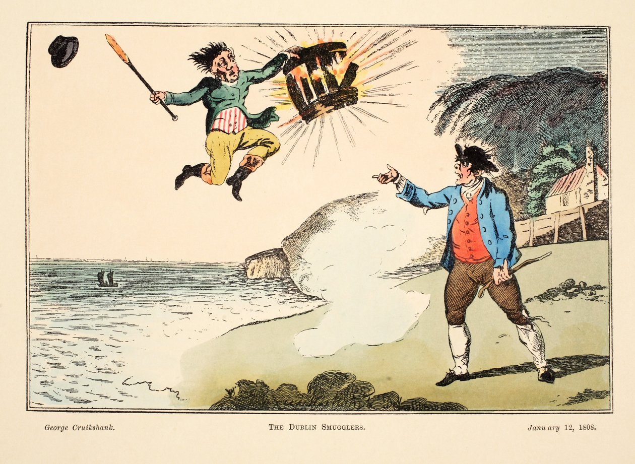 Los Contrabandistas de Dublín, 1808 de George Cruikshank
