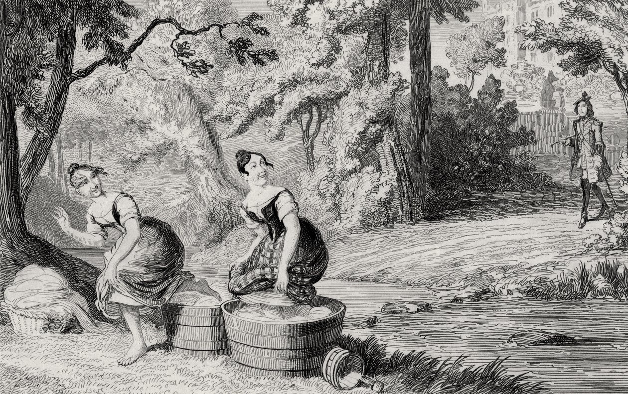 Lavanderas perturbadas por Waverley, ilustración de 
