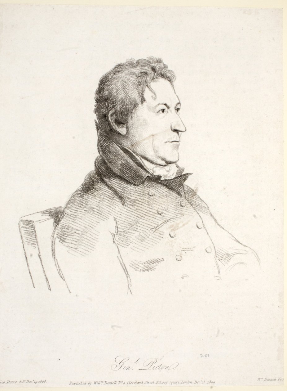 General Picton, 19 de diciembre de 1808, pub. William Daniell 1809 de George Dance