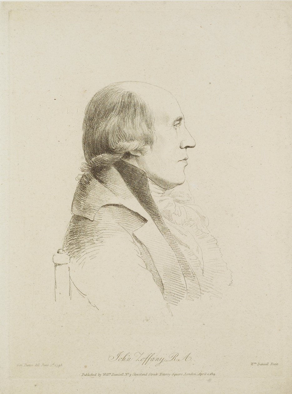 John Zoffany, grabado por William Daniell (1769-1837), 1814 de George Dance