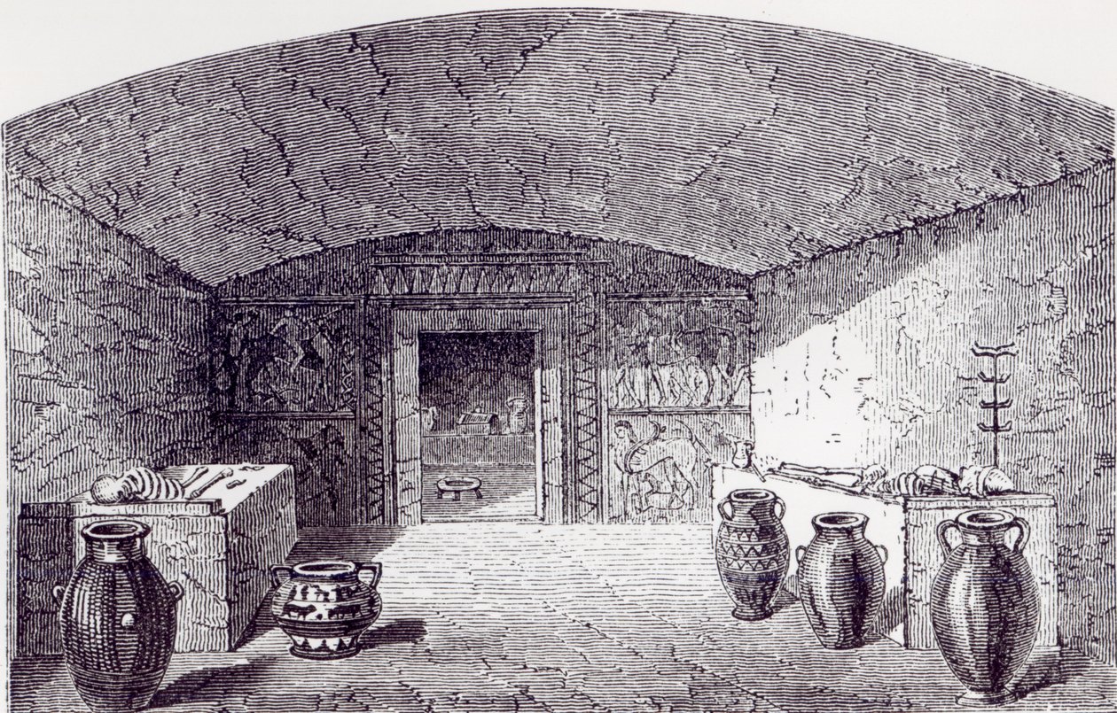 Grotta Campana en el momento de su descubrimiento en 1842-3 de George Dennis