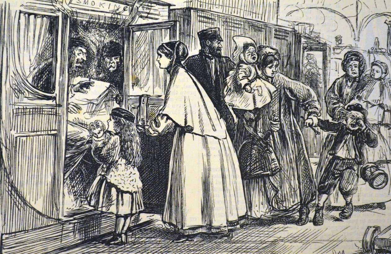 Invasión de un vagón de fumadores, 1869 de George du Maurier