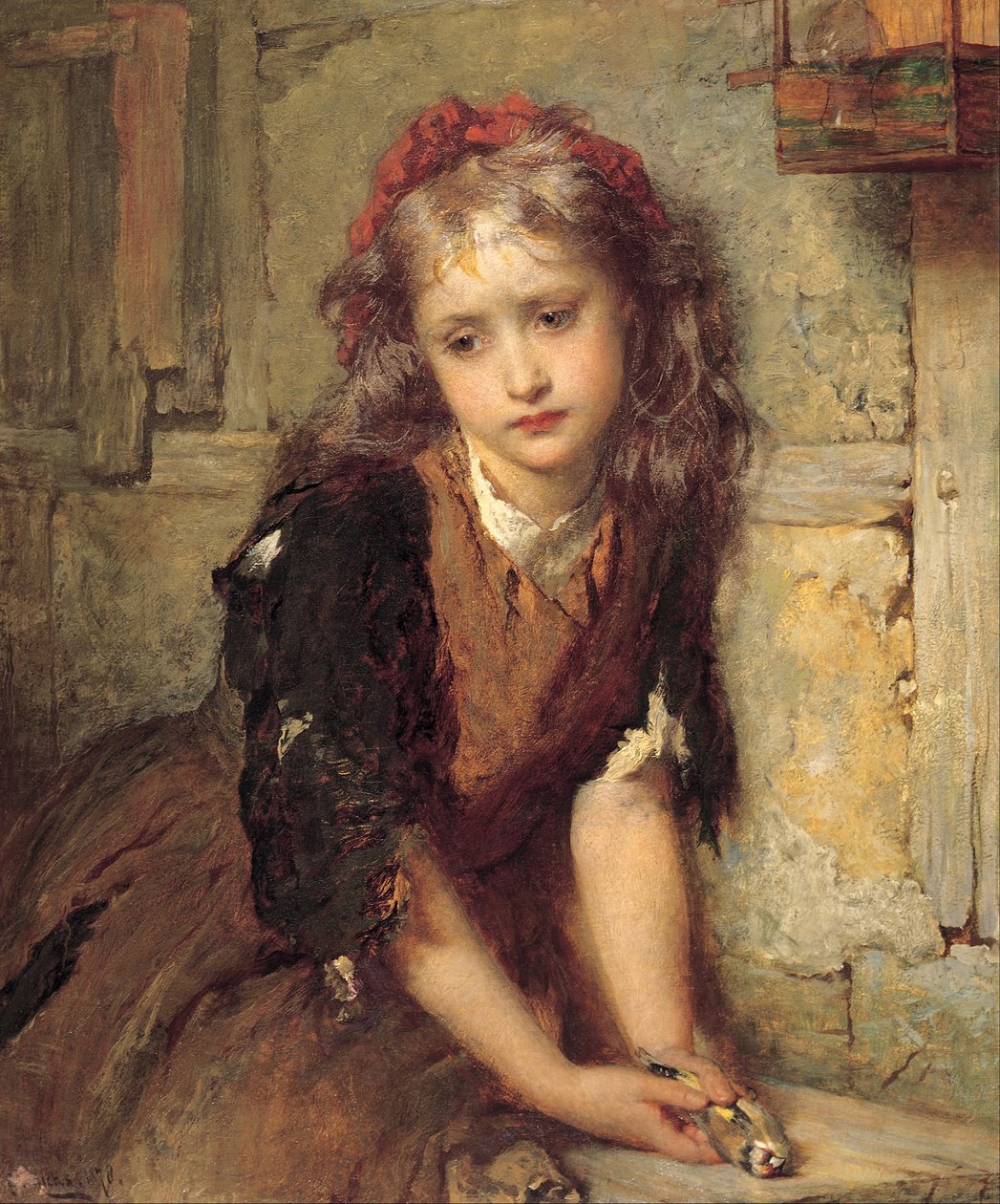 El jilguero muerto (Todo lo que quedaba por amar) de George Elgar Hicks