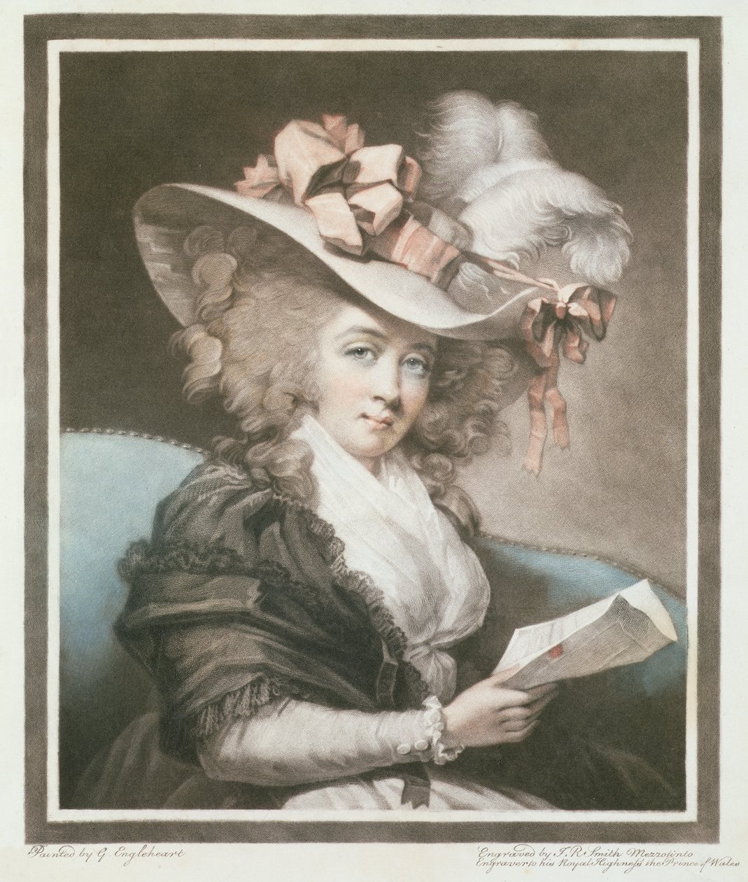 Sra. Mills, grabado y publicado por John Raphael Smith (1752-1812), 1786 (grabado a mezzotinta) de George Engleheart