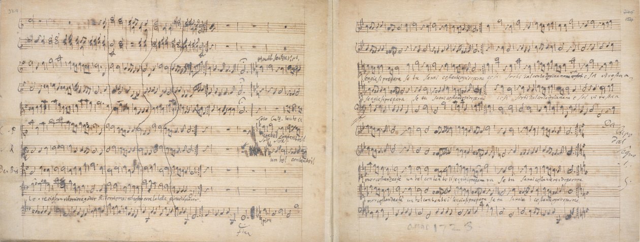 Coro final Giulio Cesare manuscrito autógrafo Handel de George Frederick Handel