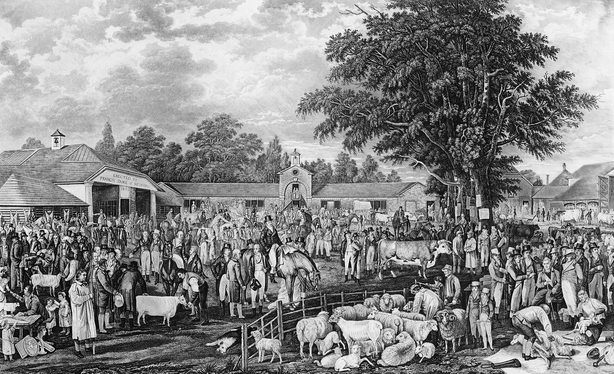 Esquila de Woburn, grabado por Thomas Morris, 1811 de George Garrard