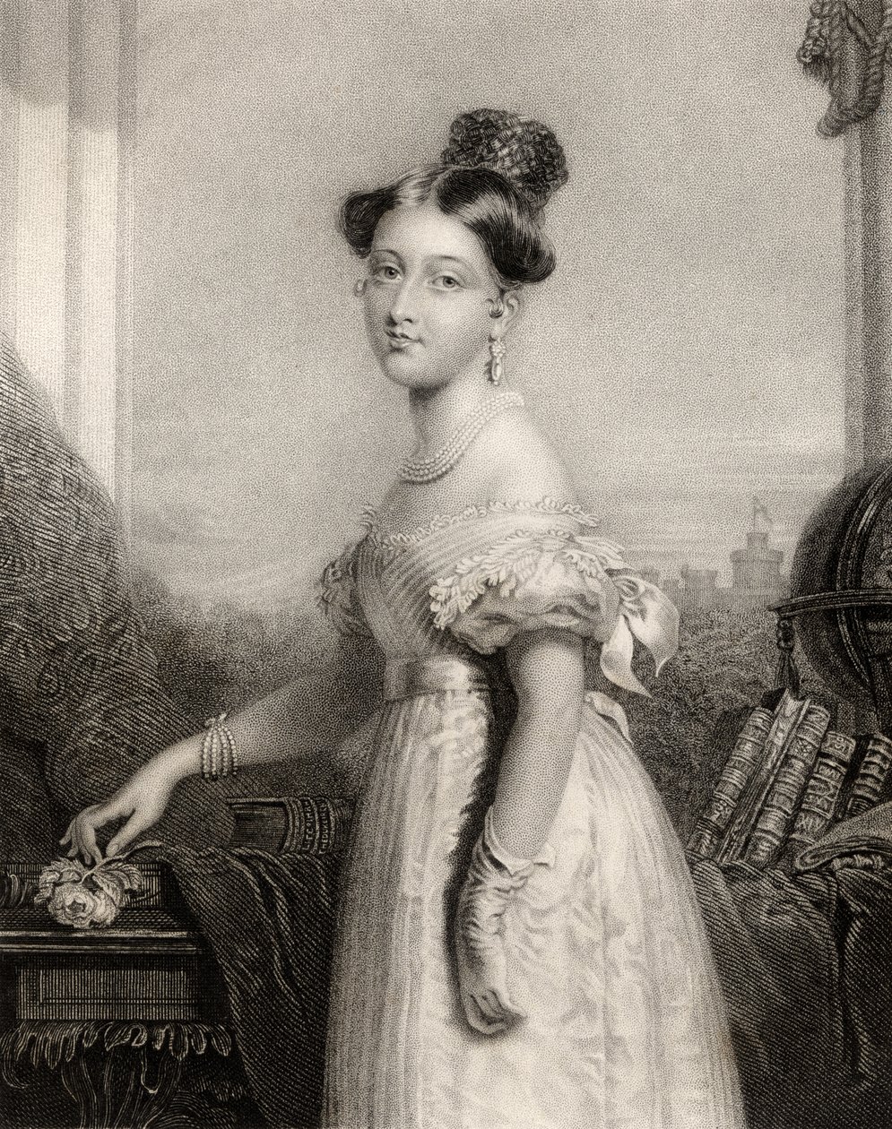 Princesa Alexandrina Victoria de Sajonia-Coburgo, grabado por J. Cochran, de 