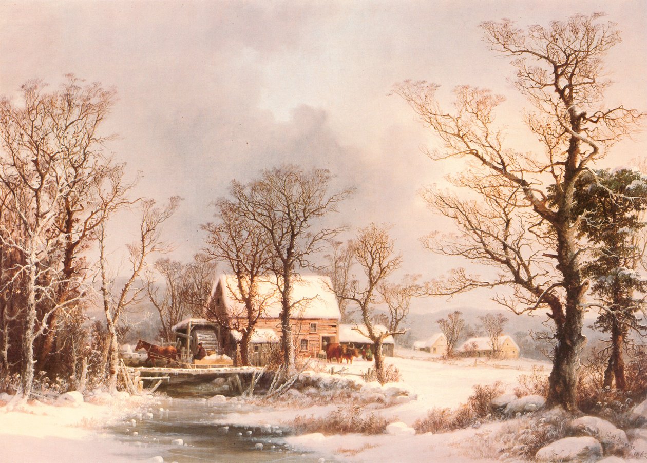 Invierno en el campo, El viejo molino de George Henry Durrie