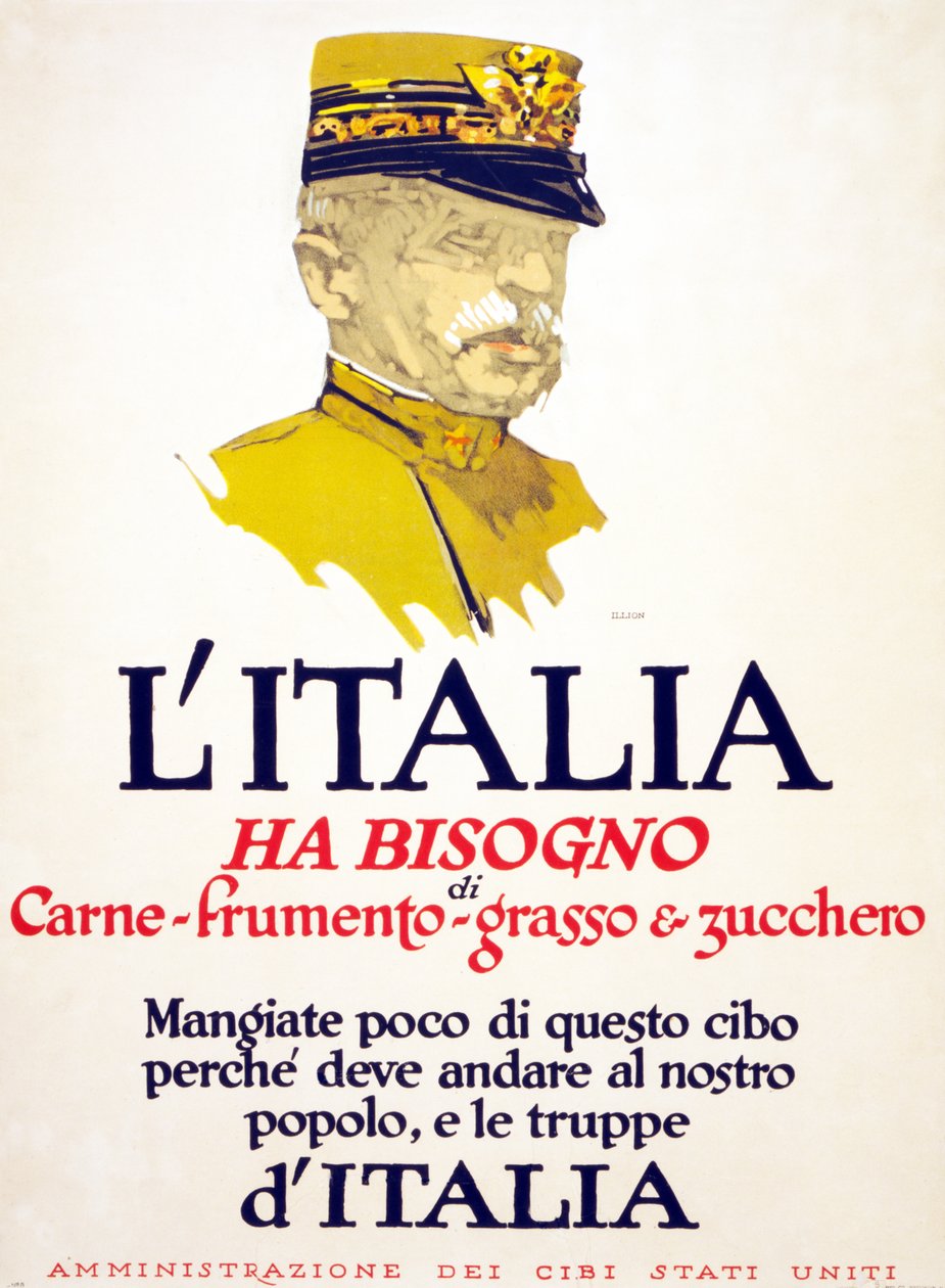 Italia necesita carne, trigo, grasa y azúcar, 1917 de George Illian