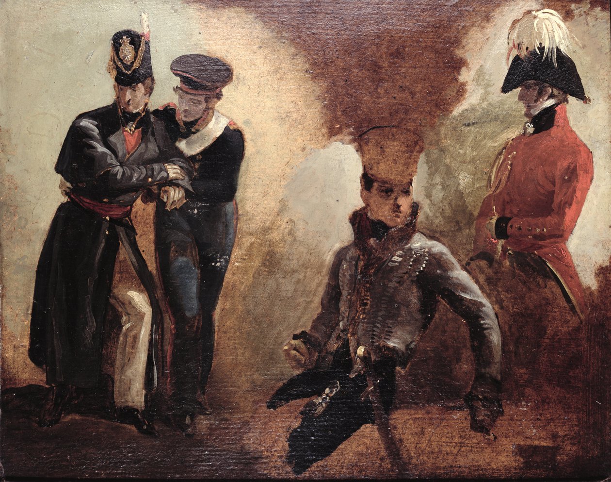Estudios de un oficial de la Guardia Coldstream y retratos militares, 1815 de George Jones
