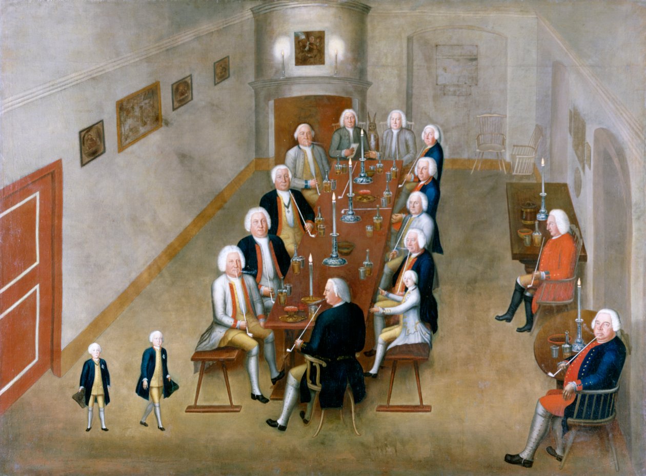 El consejo fumador de Federico Guillermo I de Prusia, c.17378 de George Lisiewski