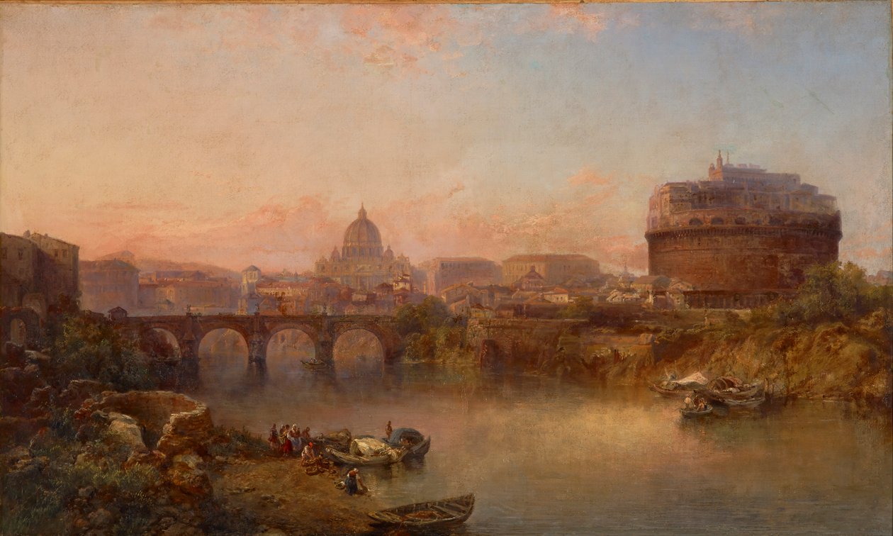 Atardecer en el Tíber, Roma de George Loring Brown