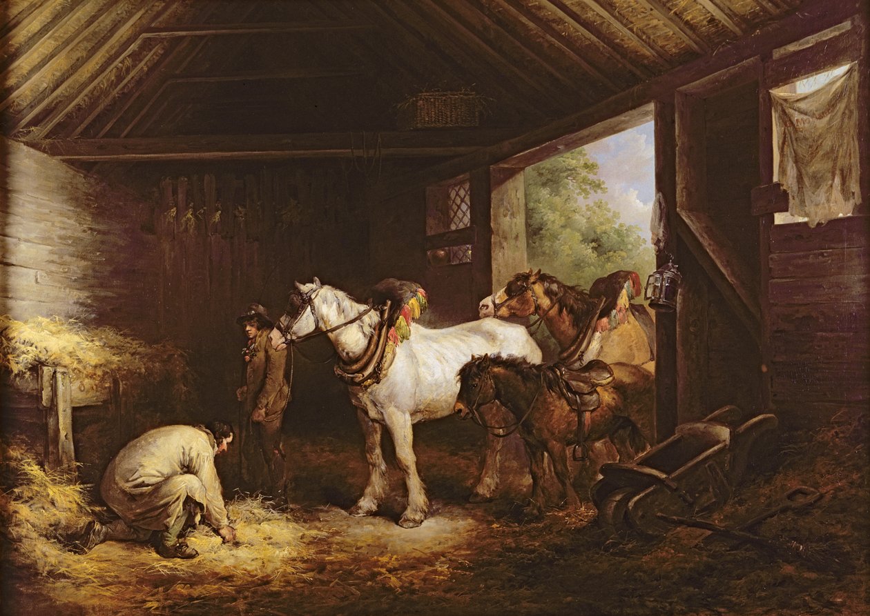 Dentro de un establo de George Morland