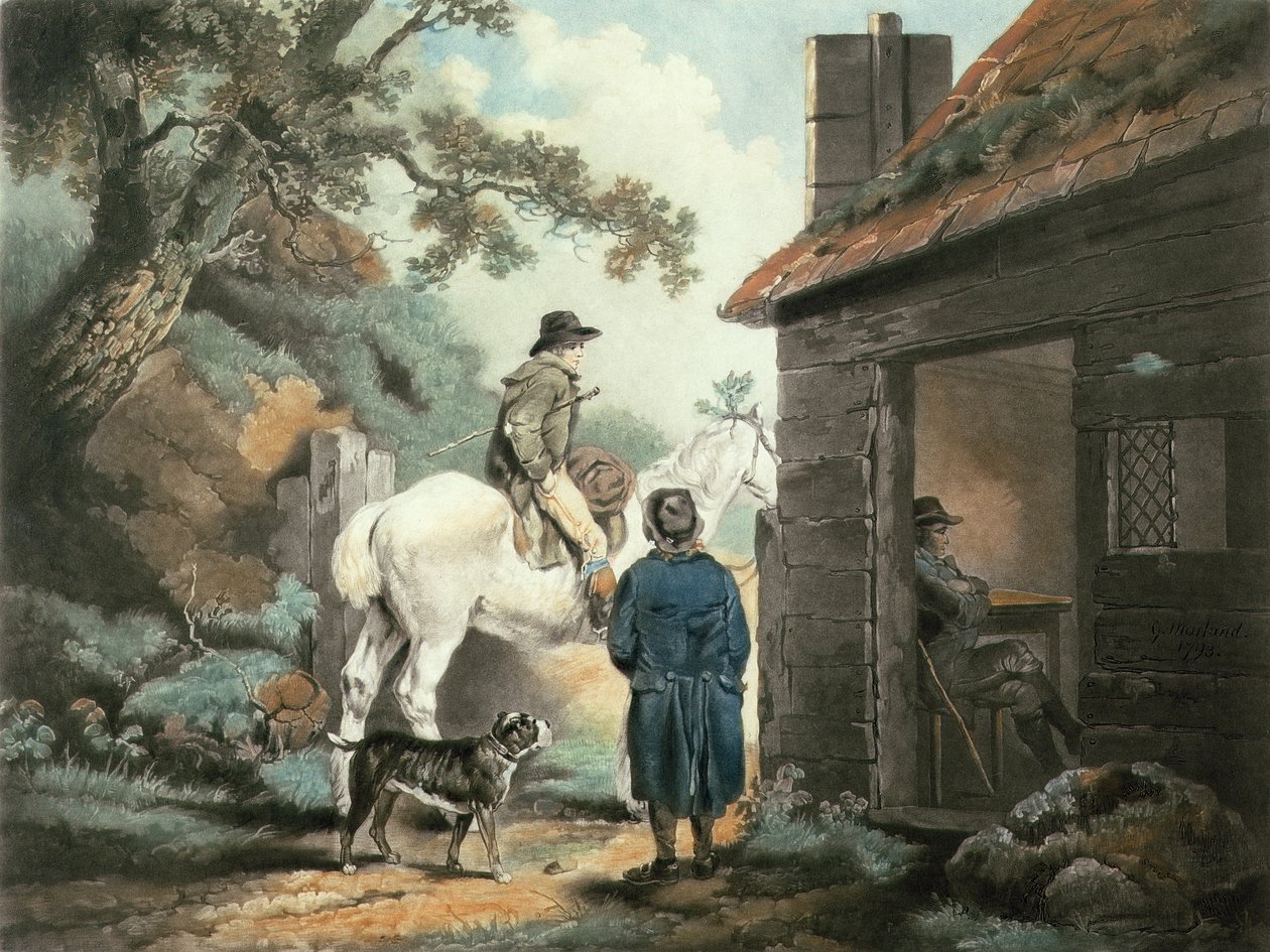 La puerta de peaje, grabado por William Ward (1766-1826), pub. por James Linnell, 1806 de George Morland