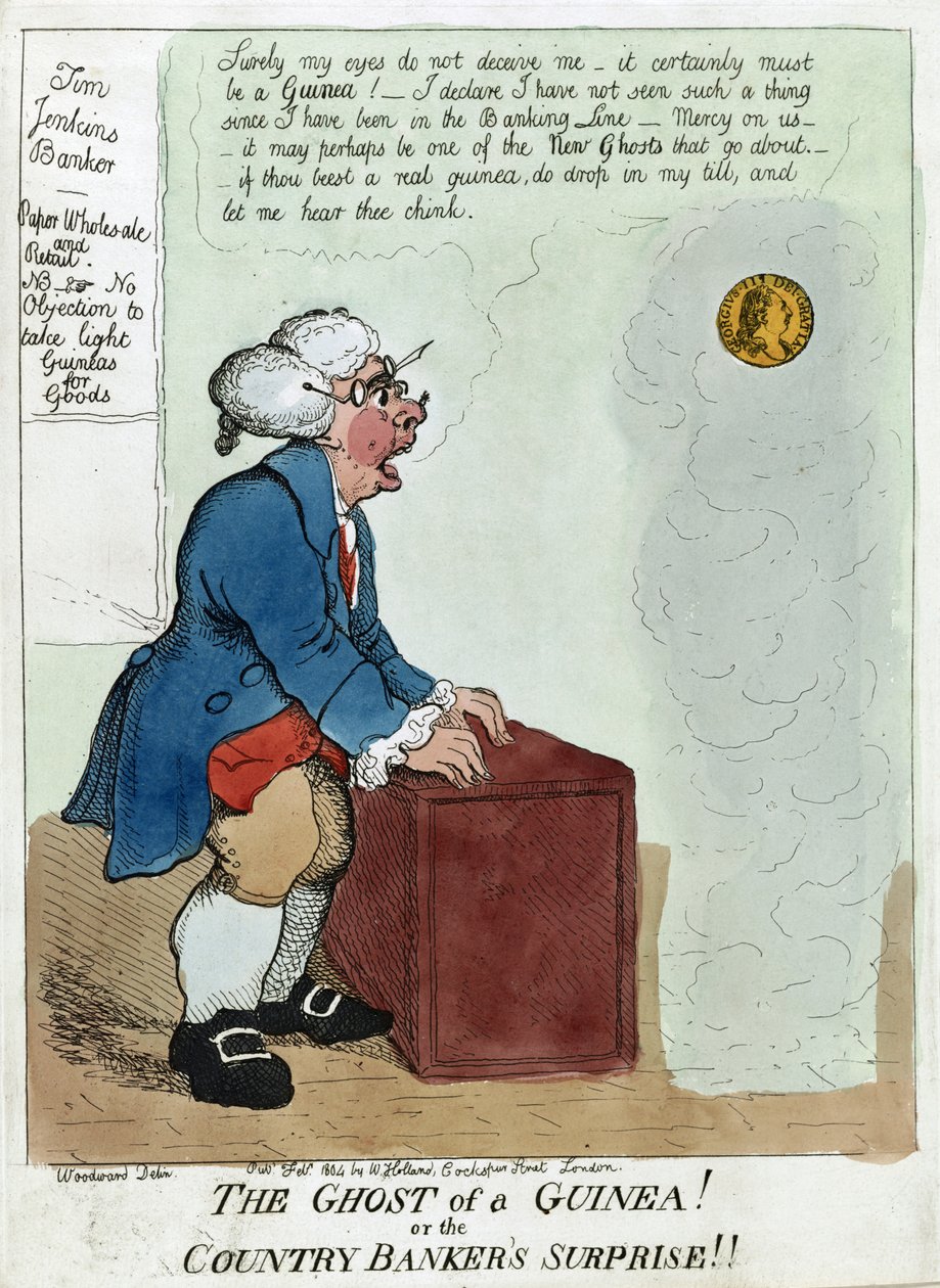El fantasma de una guinea! O la sorpresa del banquero del país!!, 1804 de George Moutard Woodward