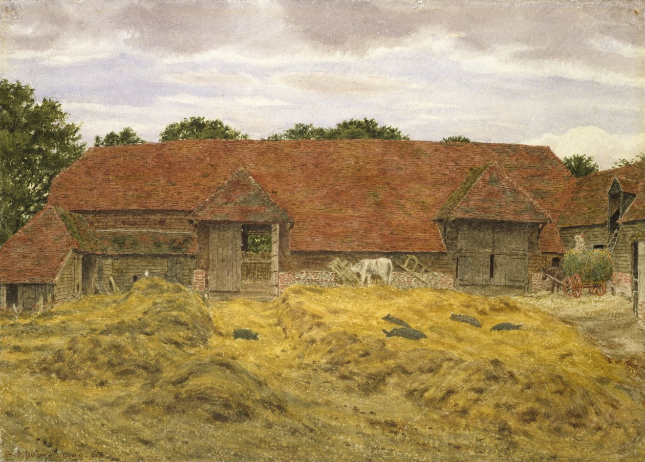 Granero Rojo en Whitchurch, 1868 de George Price Boyce