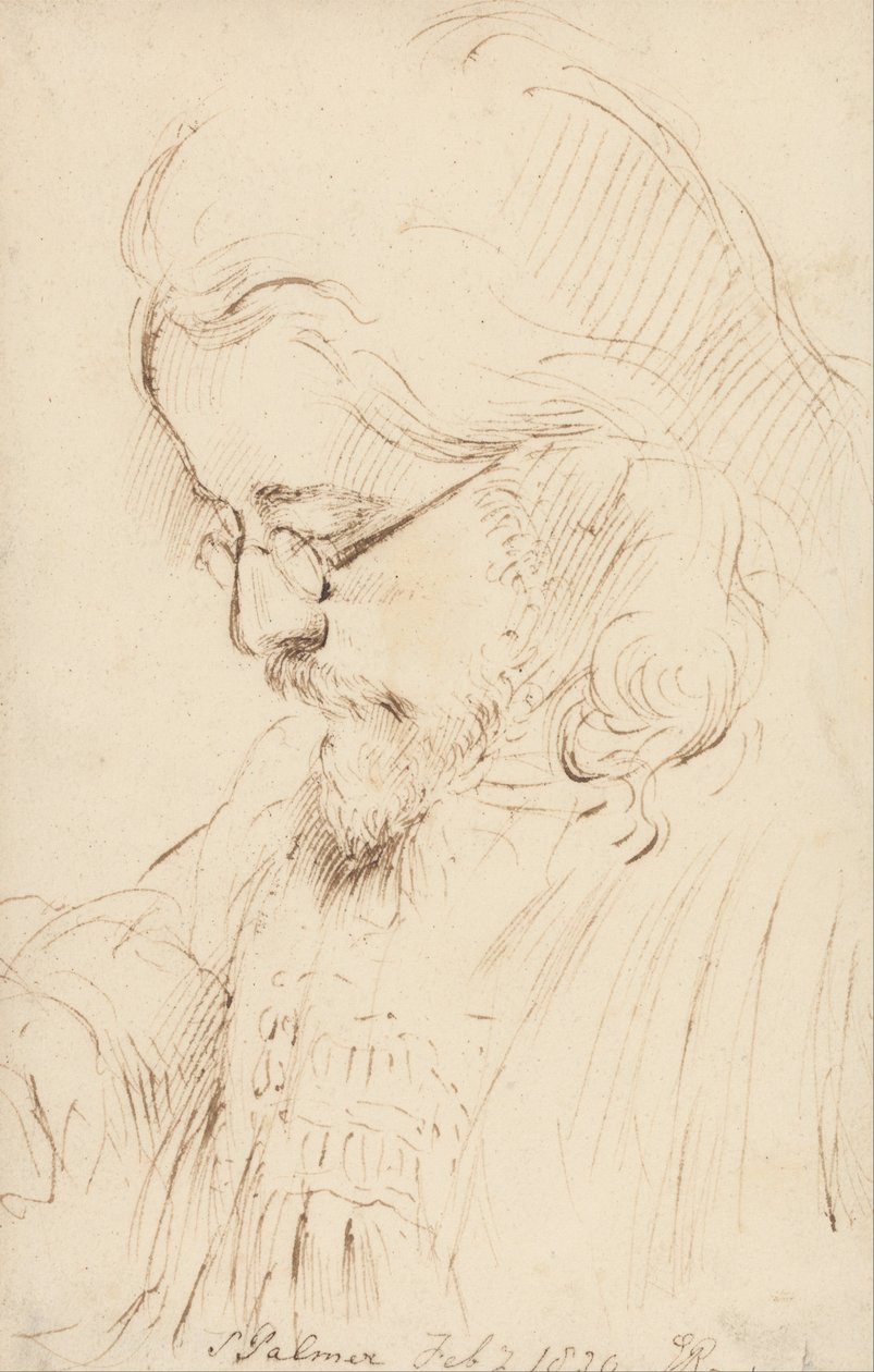 Retrato de Samuel Palmer, cabeza y hombros de George Richmond