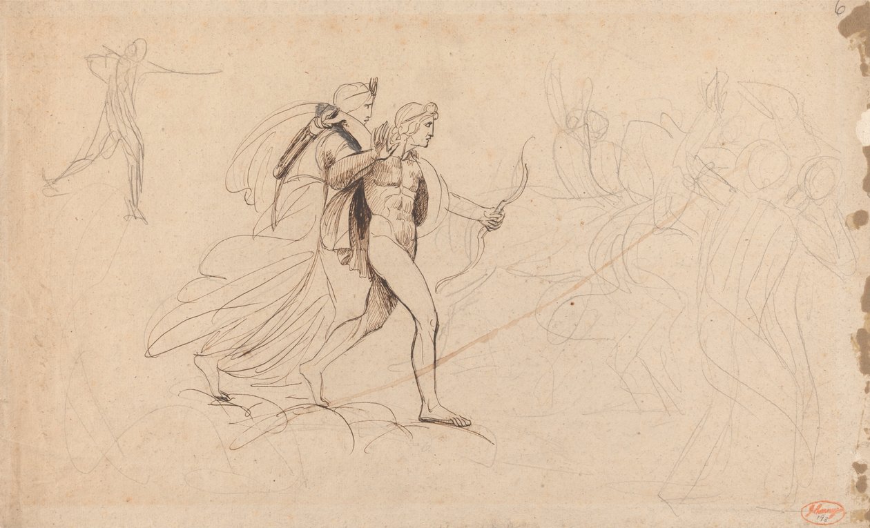 Apolo y Diana para La destrucción de los hijos de Niobe de George Romney