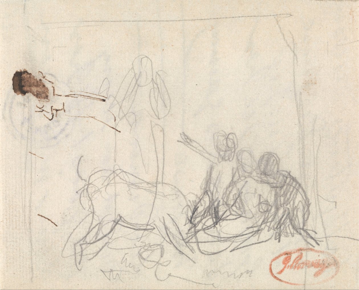 Niños y una cabra de George Romney