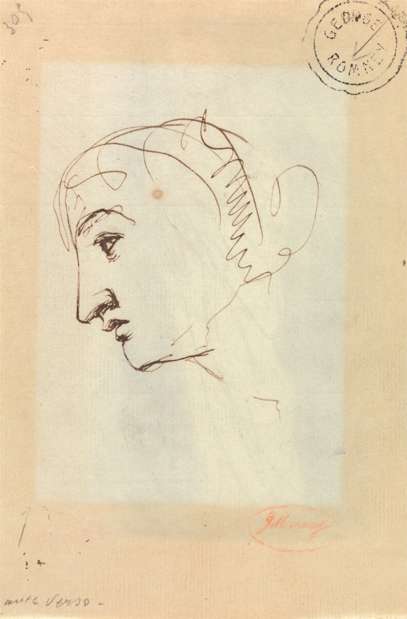 Cabeza de perfil de George Romney