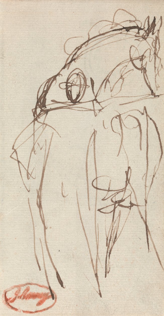 Hombre y caballo de George Romney
