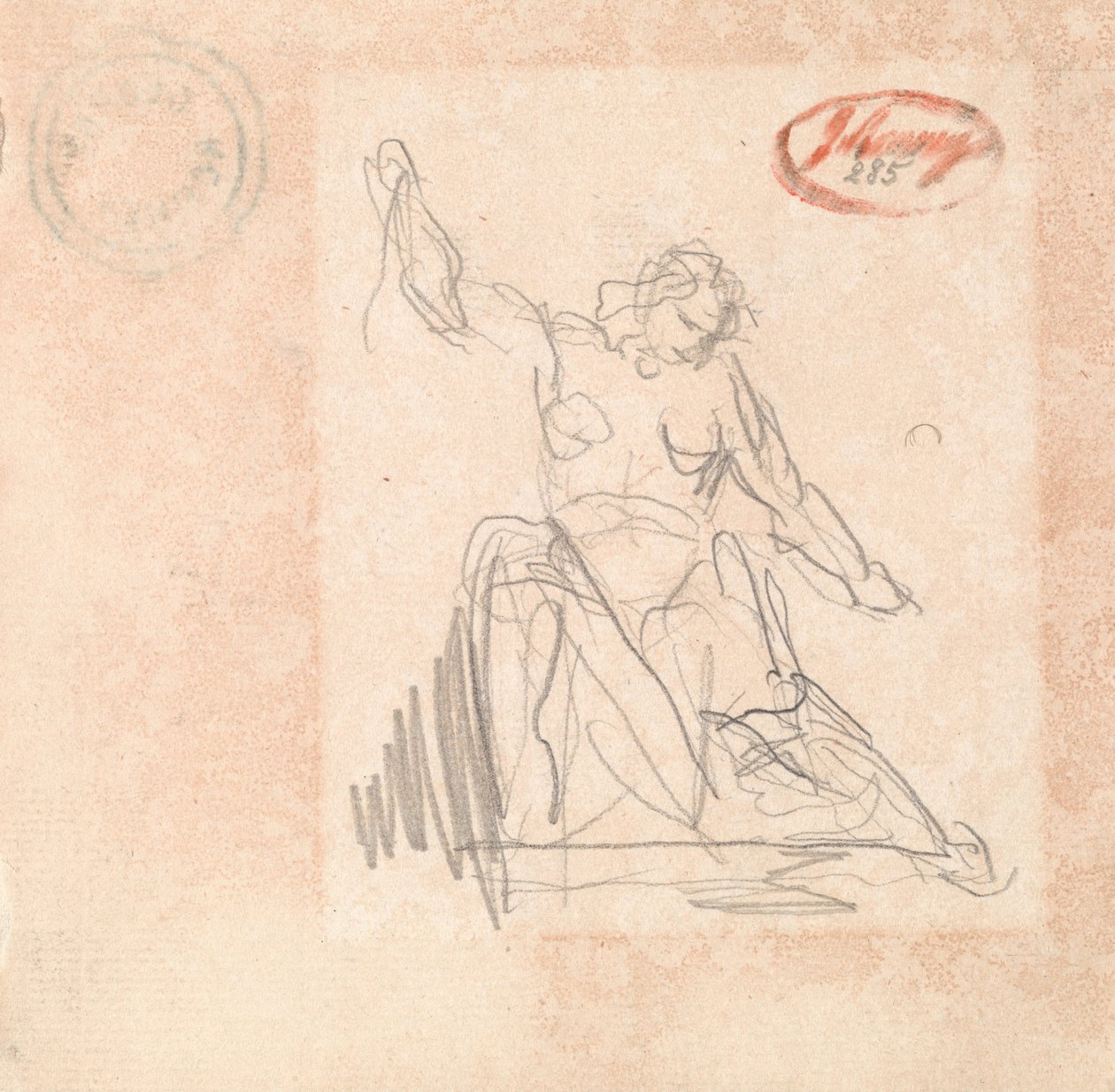 Figura sentada con brazo levantado de George Romney