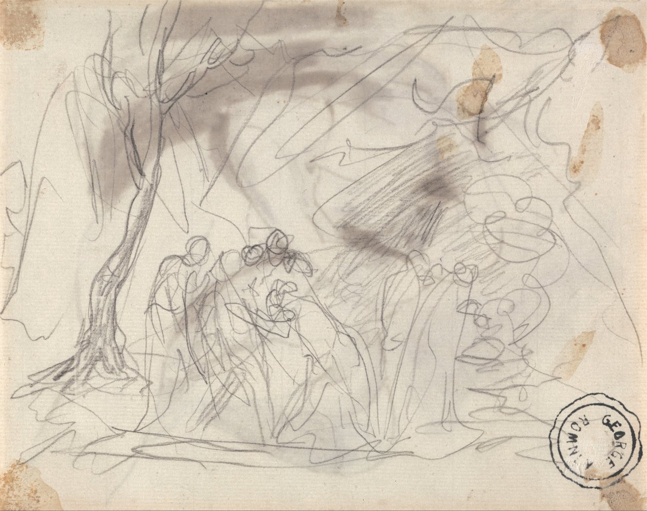 Boceto para Canidia y el joven de George Romney
