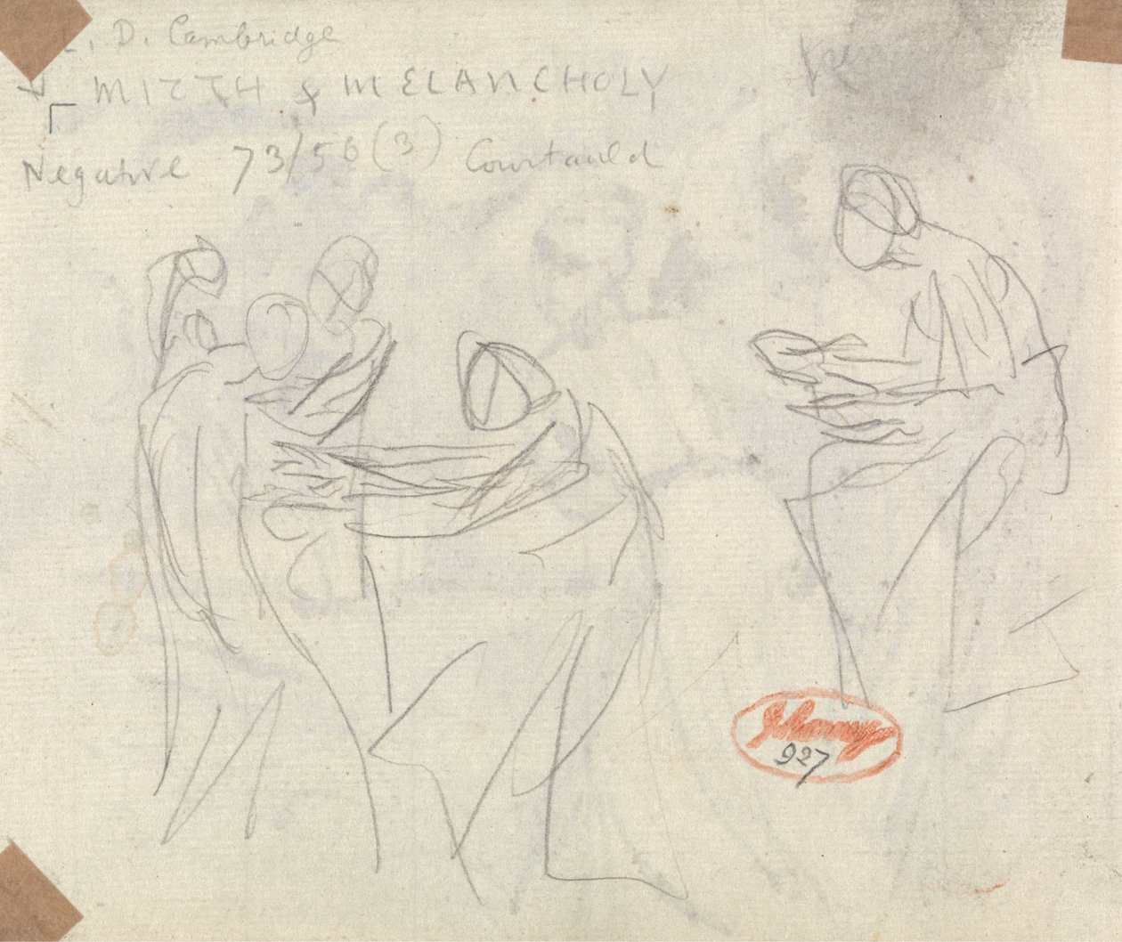 Boceto para brujas y jóvenes en una caverna de George Romney