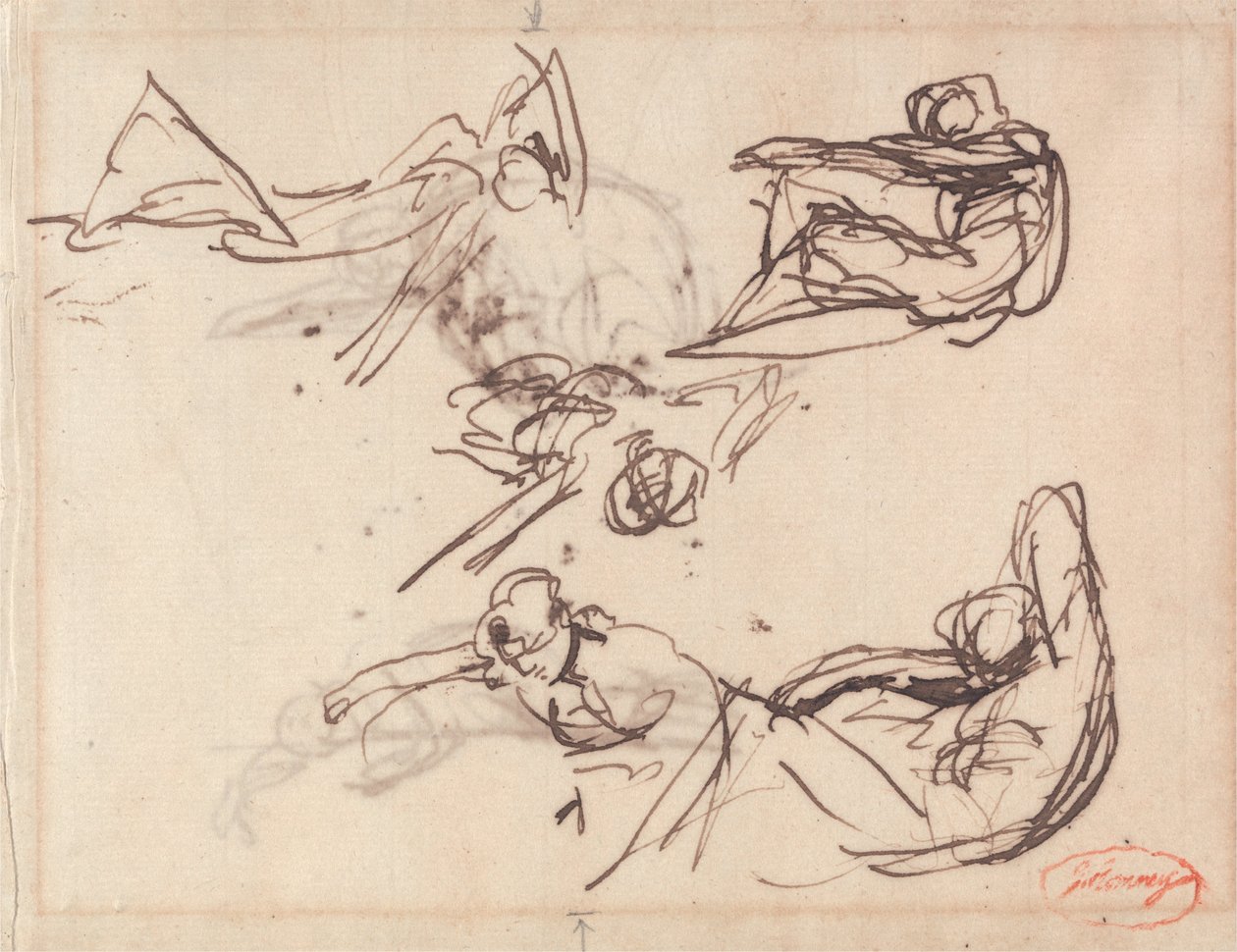 Bocetos para figuras lánguidas y postradas de George Romney