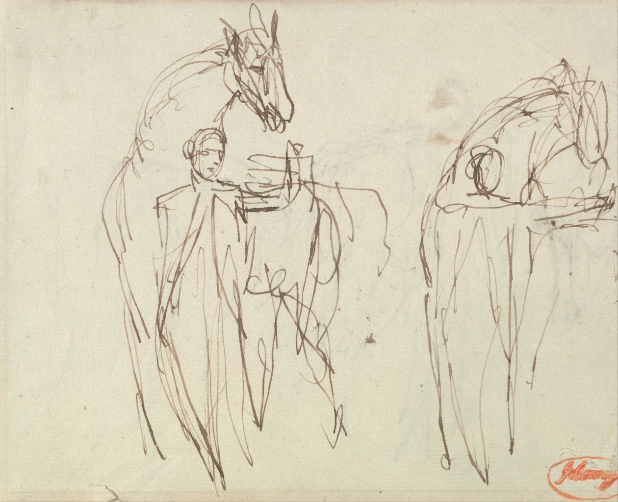 Bocetos para un Hombre con un Caballo de George Romney