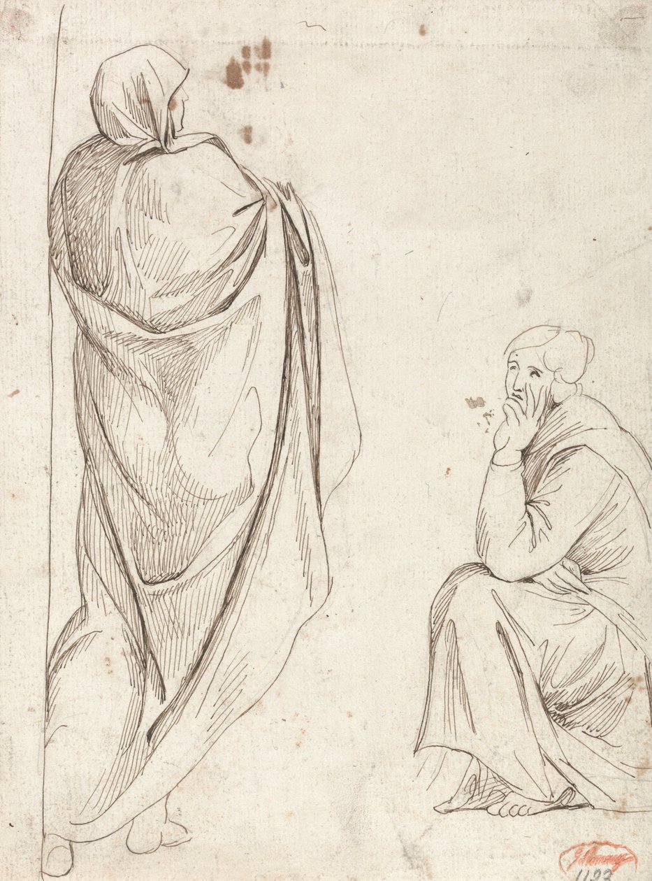 Figura de pie y figura sentada de George Romney
