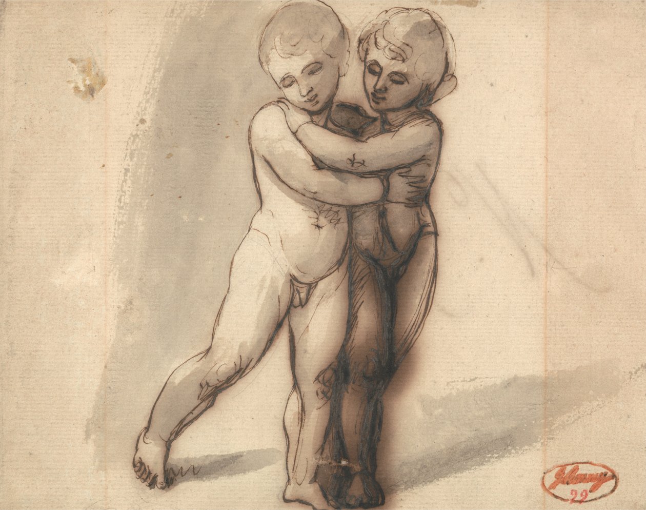 Dos niños desnudos de George Romney