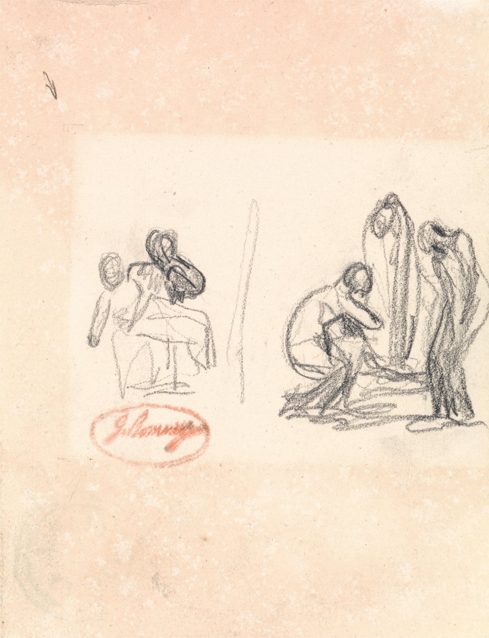 Dos bocetos de niños jugando de George Romney